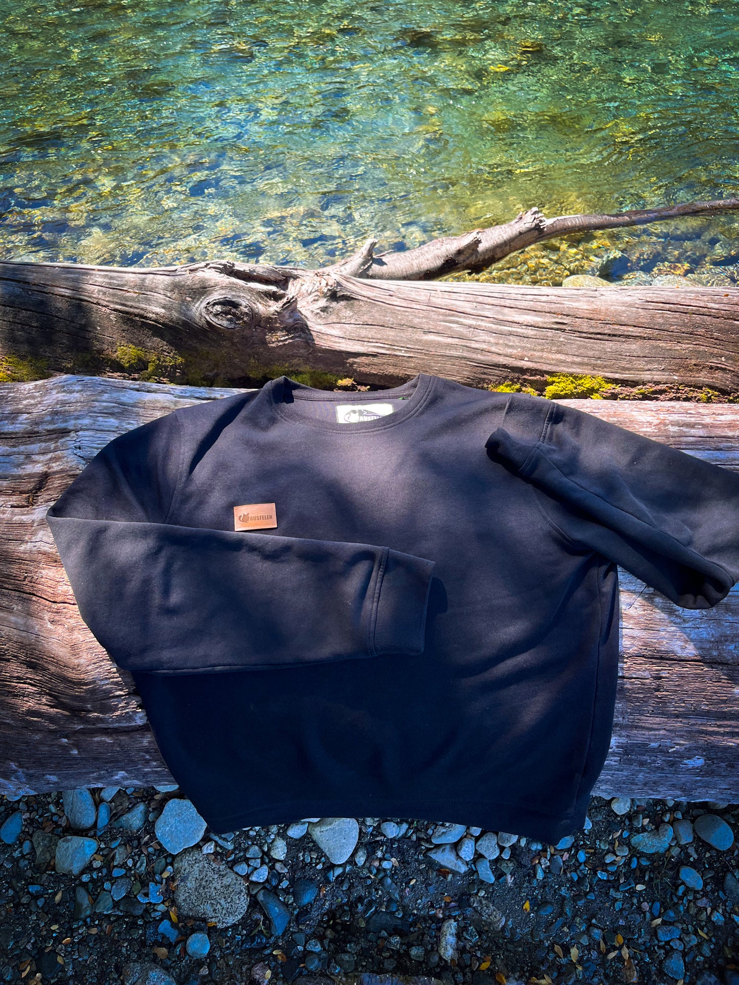 Polerón Eco Ausfelen Hombre Negro Crew Neck